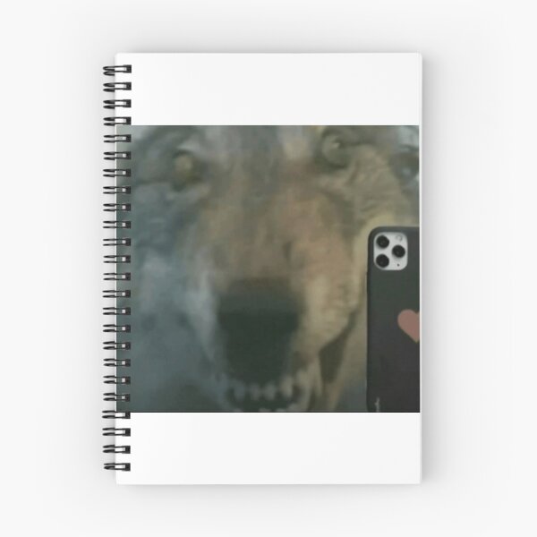 Item preview, wolf holding phone meme designed and sold by cloudzer0000.