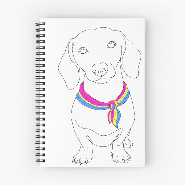 Item preview, Minimalist Dachshund with Pansexual Pride Bandana | Dog Line Art designed and sold by TrueColorAr.