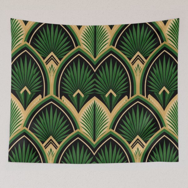 Item preview, Art Deco Botanical Fan Tropical Palm designed and sold by StickyGuys.