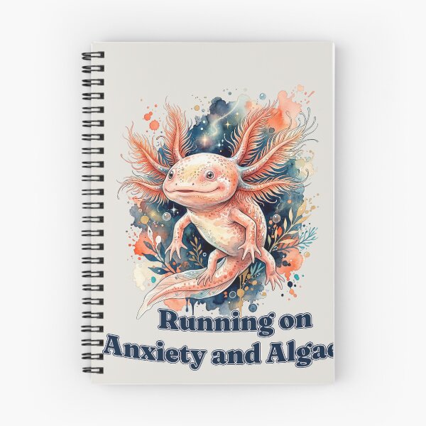 Item preview, Running on Anxiety and Algae Funny Axolotl Watercolor | Cute Amphibian Meme Gift for Introverts designed and sold by Biedroneczka.