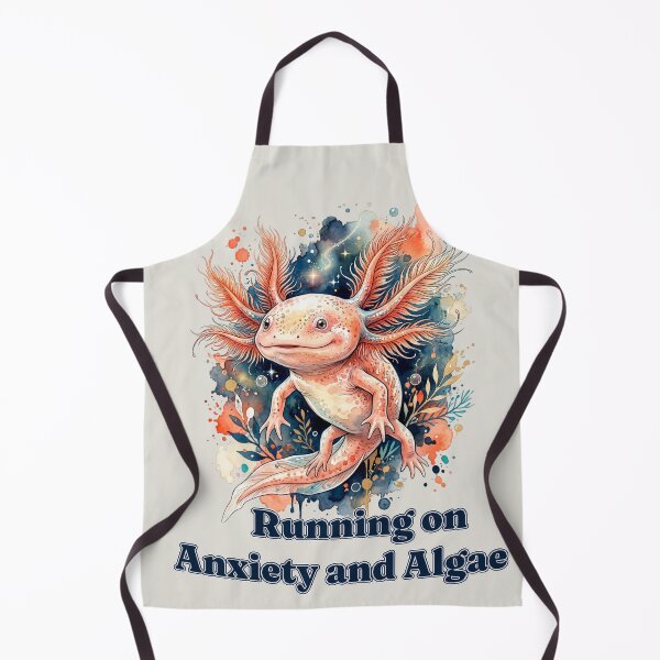 Item preview, Running on Anxiety and Algae Funny Axolotl Watercolor | Cute Amphibian Meme Gift for Introverts designed and sold by Biedroneczka.