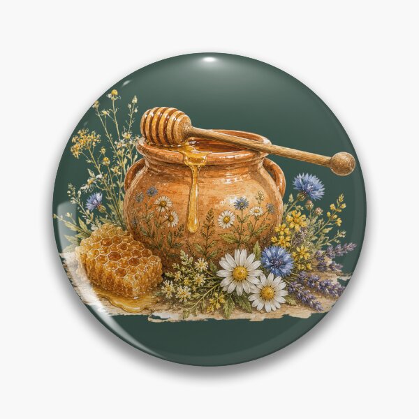 Item preview, Rustic Honey Pot Watercolor | Cottagecore Bee Lover Art | Botanical Honey Illustration | Farmhouse Kitchen Decor designed and sold by MagicMakerPh⭐⭐⭐⭐⭐.