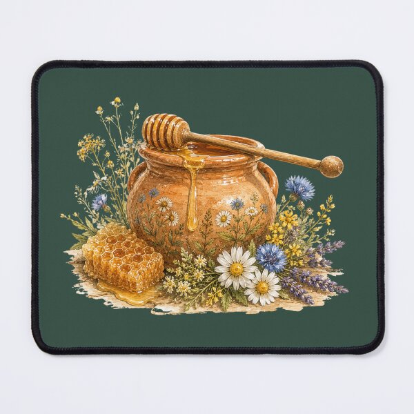 Item preview, Rustic Honey Pot Watercolor | Cottagecore Bee Lover Art | Botanical Honey Illustration | Farmhouse Kitchen Decor designed and sold by MagicMakerPh.