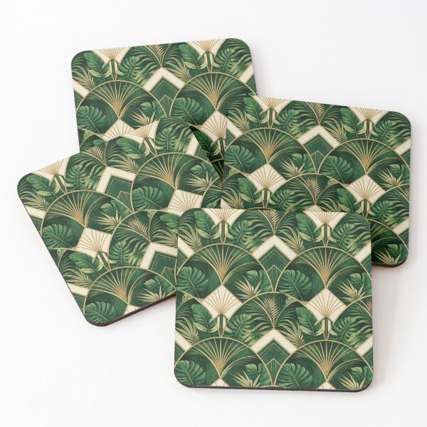 Item preview, Deco Geometric Green Palm Art Deco Tropical designed and sold by StickyGuys.