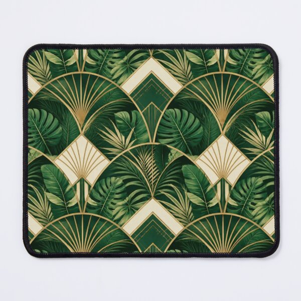 Item preview, Deco Geometric Green Palm Art Deco Tropical designed and sold by StickyGuys.