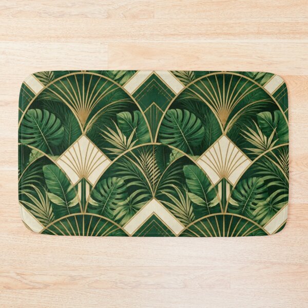 Item preview, Deco Geometric Green Palm Art Deco Tropical designed and sold by StickyGuys.