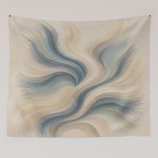 Item preview, Blue Mineral Flux on Ivory designed and sold by Ingorgia Studio.