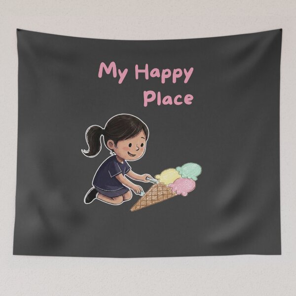 Item preview, My Happy Place Ice Cream Chalk Drawing designed and sold by ScriptedMoments.