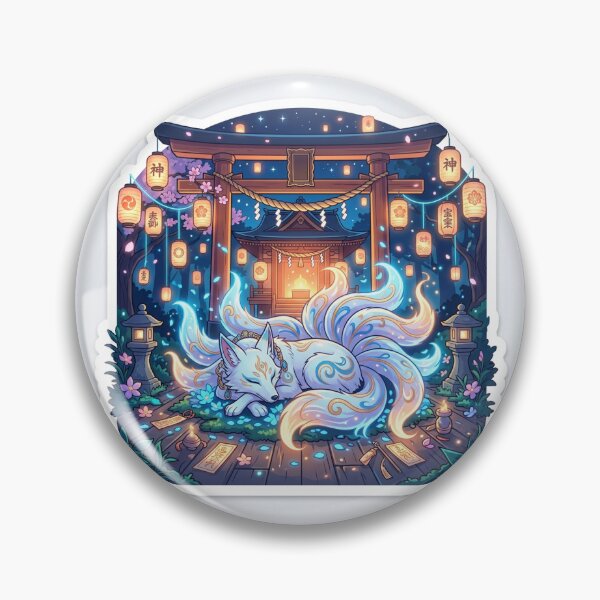Item preview, Nine-Tailed Fox Anime Sticker for Japanese Folklore Fans designed and sold by uegi.