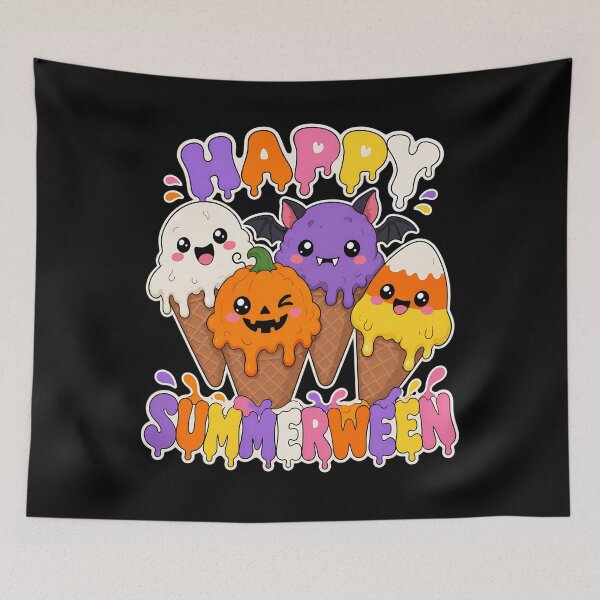 Item preview, Happy Summerween Summer Halloween Ice Cream Cones designed and sold by clothesy7.