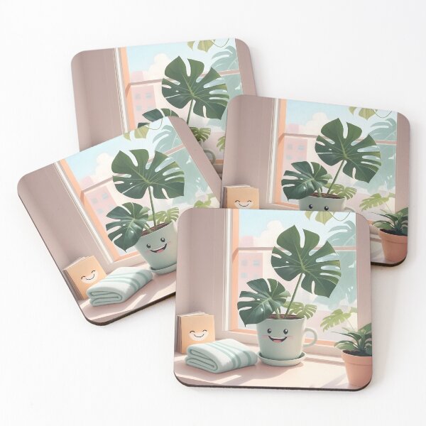 Item preview, Cozy Monstera Window Plant Illustration Art Print designed and sold by KooksStudio.