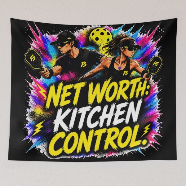 Item preview, Net Worth Kitchen Control Pickleball Shirt – Funny Trash Talk Gift for Competitive Players designed and sold by Surrealtrends.