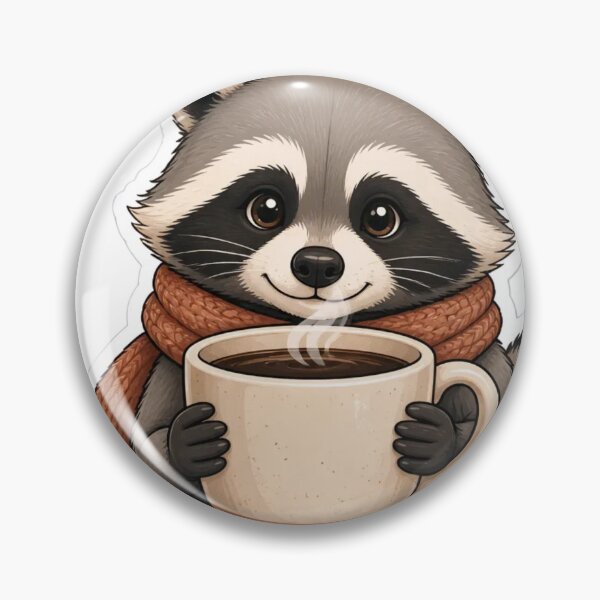 Item preview, Cozy Raccoon Coffee Break Cryptidcore Kawaii designed and sold by StickyGuys.