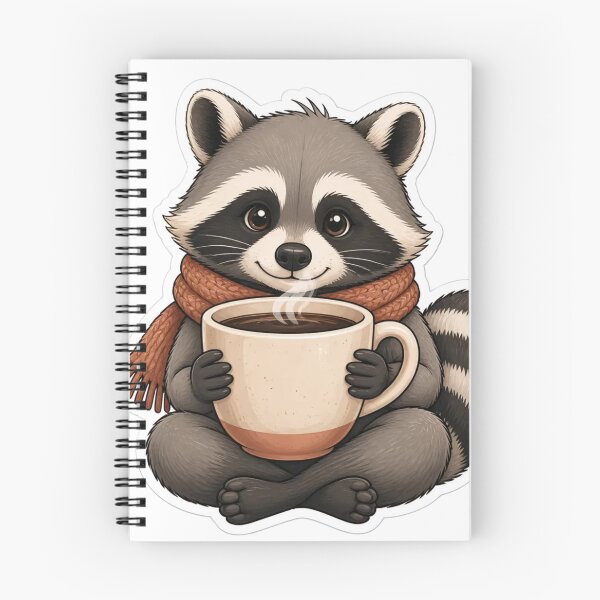 Item preview, Cozy Raccoon Coffee Break Cryptidcore Kawaii designed and sold by StickyGuys.