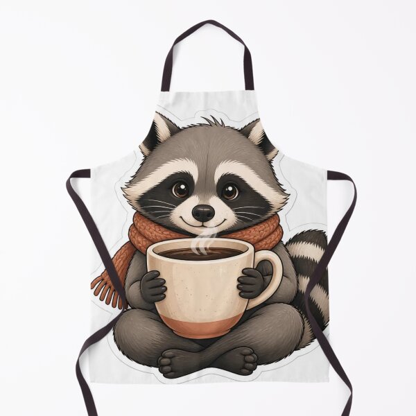Item preview, Cozy Raccoon Coffee Break Cryptidcore Kawaii designed and sold by StickyGuys.
