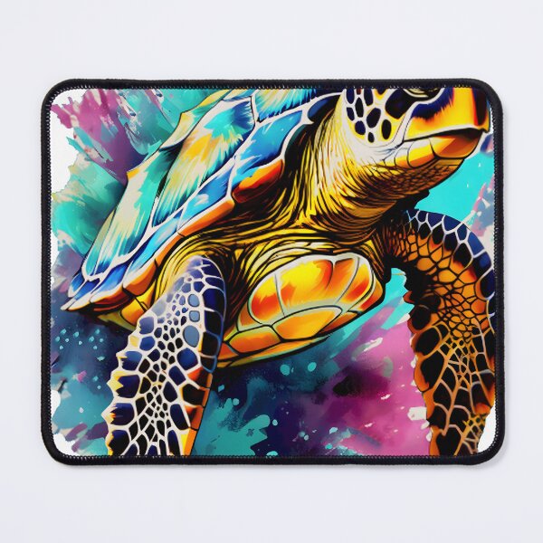 Item preview,  Colorful Sea Turtle Abstract Watercolor Splash Art designed and sold by chroma-wilds.