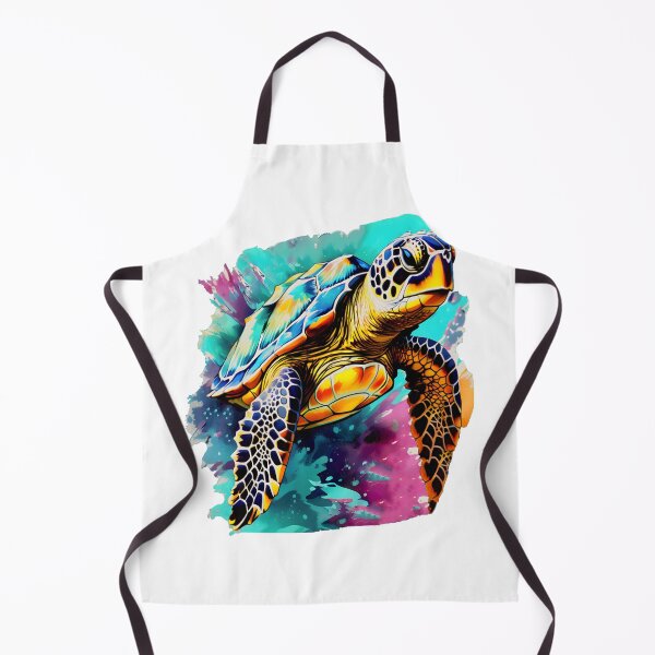 Item preview,  Colorful Sea Turtle Abstract Watercolor Splash Art designed and sold by chroma-wilds.