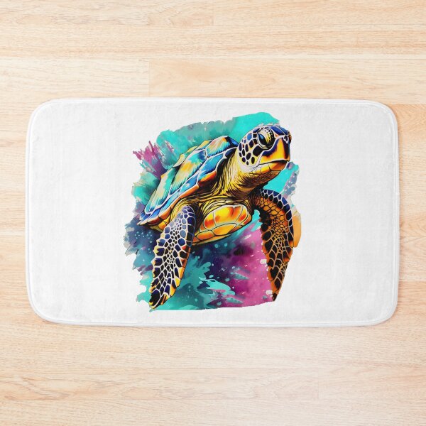Item preview,  Colorful Sea Turtle Abstract Watercolor Splash Art designed and sold by chroma-wilds.