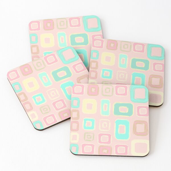 Item preview, Abstract Squares Pastel on Pale Pink designed and sold by Indra's Net.