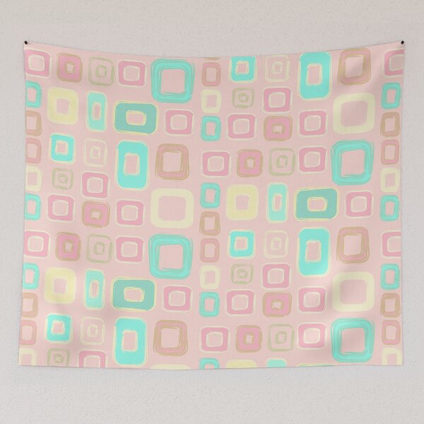 Item preview, Abstract Squares Pastel on Pale Pink designed and sold by Indra's Net.