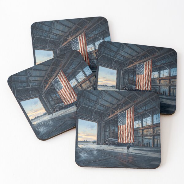 Aperçu de l'œuvre American Flag In Airplane Hanger créée et vendue par Home Decor Art.