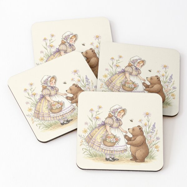Item preview, A Gentle Greeting Between a Girl and a Little Bear designed and sold by Pasteltone.