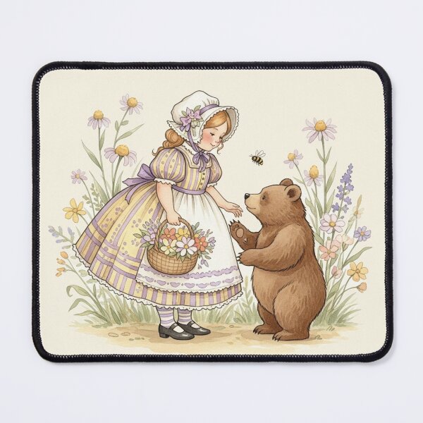 Item preview, A Gentle Greeting Between a Girl and a Little Bear designed and sold by Pasteltone.
