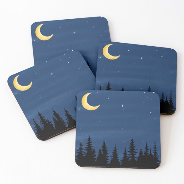 Item preview, Moonlit Sky In The Forest  designed and sold by EclairArtShop.