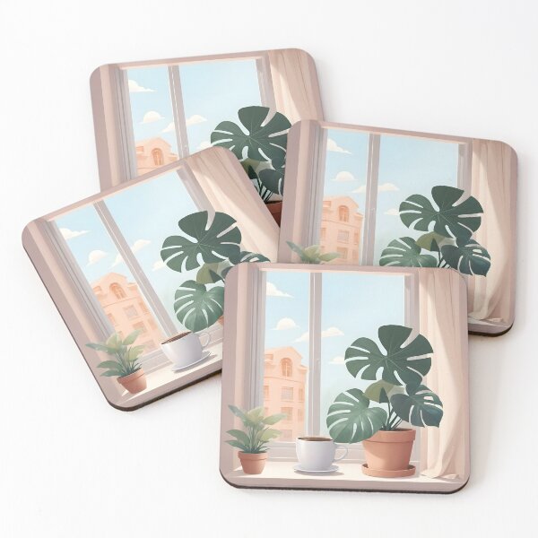 Item preview, Monstera Window Botanical Art Print Aesthetic Plant designed and sold by KooksStudio.