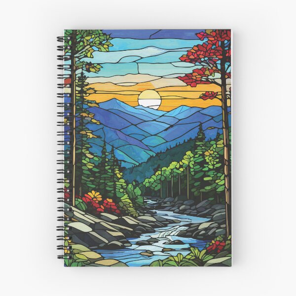 Item preview, Stained Glass Great Smoky Mountains Mosaic National Park Scenic Art  designed and sold by designmari.