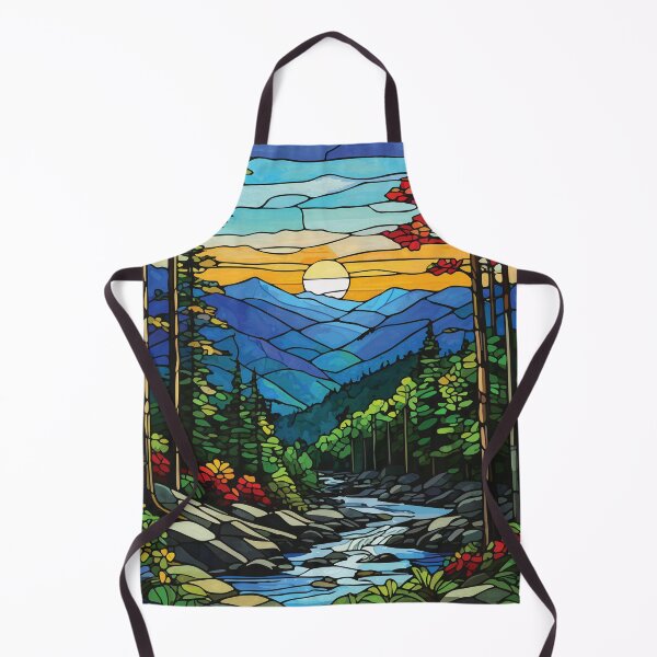 Item preview, Stained Glass Great Smoky Mountains Mosaic National Park Scenic Art designed and sold by designmari.