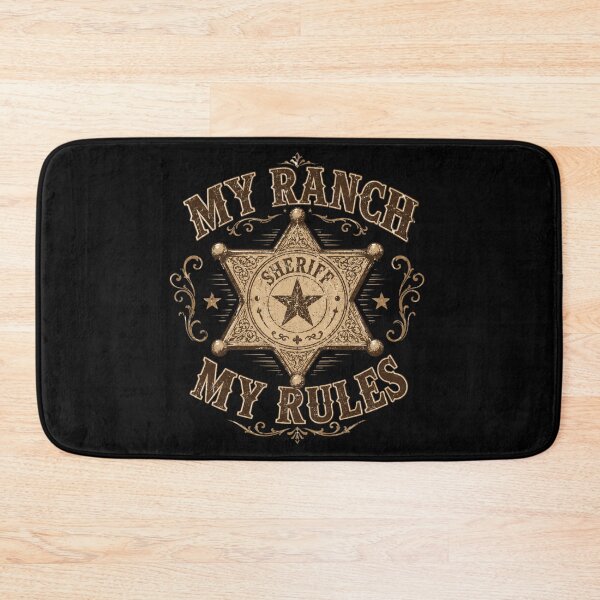 Item preview, My Ranch My Rules Vintage Western Sheriff Badge Graphic designed and sold by Anyshca.