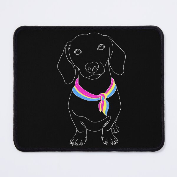 Item preview, Minimalist Dachshund with Pansexual Pride Bandana | Dog Line Art designed and sold by TrueColorAr.