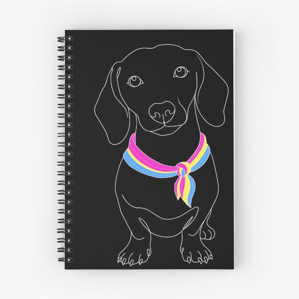 Item preview, Minimalist Dachshund with Pansexual Pride Bandana | Dog Line Art designed and sold by TrueColorAr.