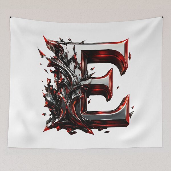 Item preview, Crimson Steel Alphabet of Power Letter E designed and sold by BlissBlvdShop.