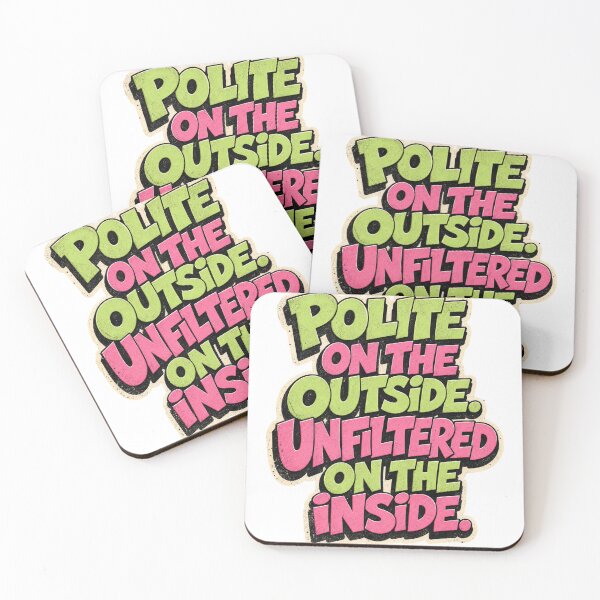 Item preview, Polite On The Outside Savage On The Inside Distressed Typography designed and sold by QuirkyCloud Designs.