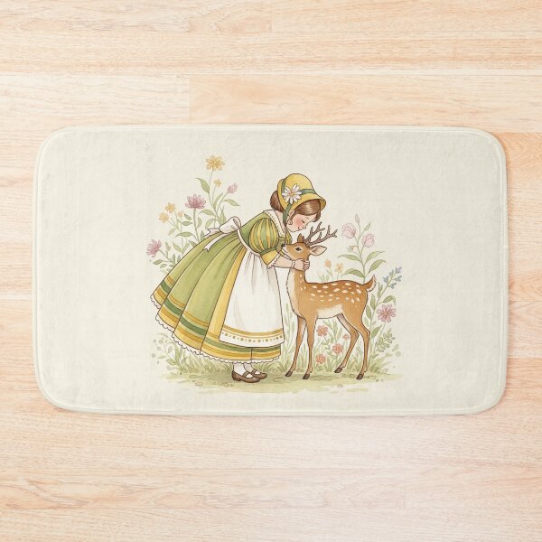 Item preview, Tender Moment: A Girl and Her Little Fawn Friend designed and sold by Pasteltone.