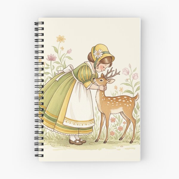 Item preview, Tender Moment: A Girl and Her Little Fawn Friend designed and sold by Pasteltone.
