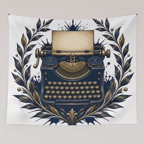 Item preview, Dark Academia Typewriter & Ink Emblem Bookish Writer designed and sold by StickyGuys.