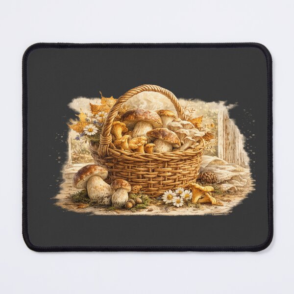 Item preview, Foraged Mushroom Basket Watercolor | Woodland Cottagecore Art | Autumn Forest Illustration | Mushroom Lover Gift designed and sold by MagicMakerPh.