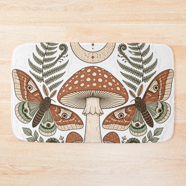 Item preview, Mushroom & Moth Woodland Emblem Wilderkind Cryptidcore designed and sold by StickyGuys.