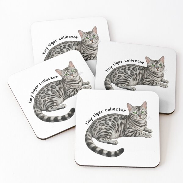 Item preview, Tiny Tiger Collector Sticker | Silver Bengal Cat Vinyl Decal | Bengal Cat Lover Gift | Cute Spotted Cat Laptop, Water Bottle & Journal Sticker designed and sold by Safiacreatess.