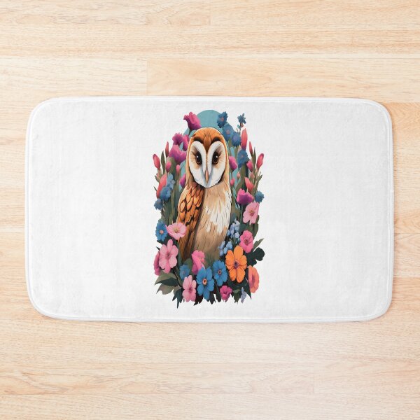 Item preview, Barn Owl & Pastel Wildflowers Pattern designed and sold by chroma-wilds.