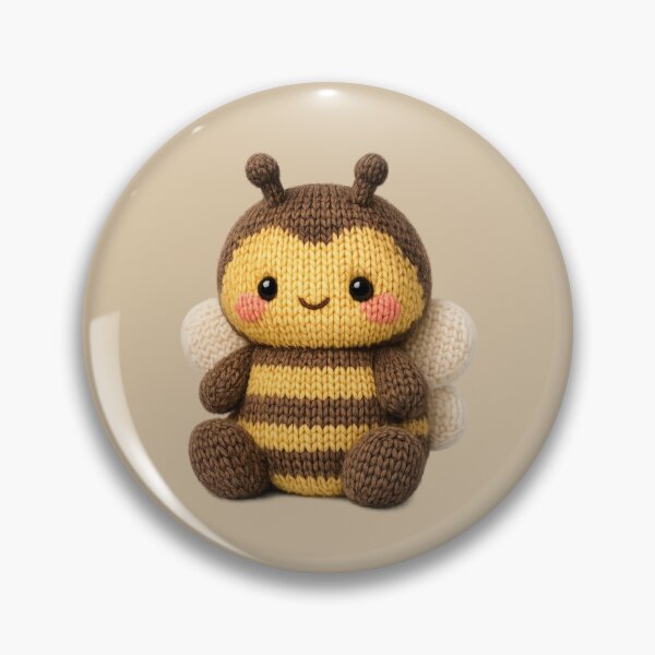Item preview, Cute Knitted Bee Plush | Kawaii Handmade Crochet Cottagecore designed and sold by Moons Studio.