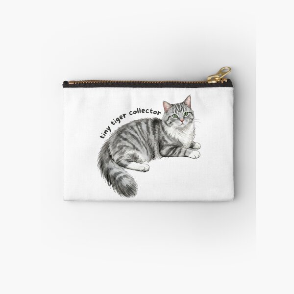 Item preview, Tiny Tiger Collector Sticker | Silver Tabby Cat Vinyl Decal | Gray Cat Lover Gift | Cute Cat Laptop, Water Bottle & Journal Sticker designed and sold by Safiacreatess.