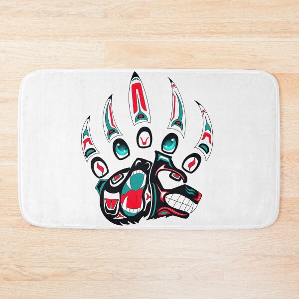 Item preview, Tlingit Wolf and bear claw (Teal) designed and sold by RobsArtwork.