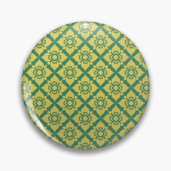 Item preview, Thai Traditional Seamless Pattern in Green and Gold – Vintage Geometric Floral Ornament designed and sold by Mariana Shymkovych.