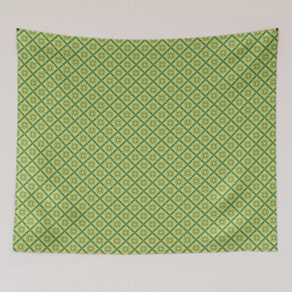 Item preview, Thai Traditional Seamless Pattern in Green and Gold – Vintage Geometric Floral Ornament designed and sold by Mariana Shymkovych.