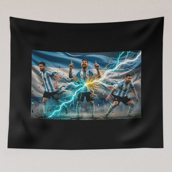 Item preview, Lionel Messi, God of Football, Impacted Argentine Lightning Bolt - 2026 World Cup designed and sold by G-A-D-U.