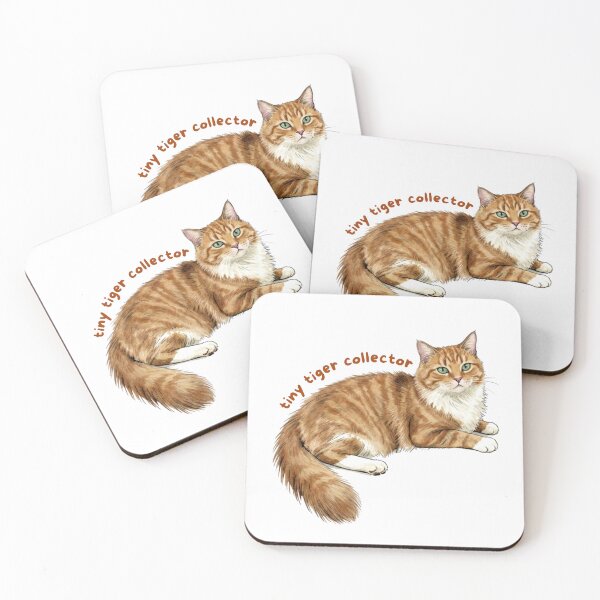 Item preview, Tiny Tiger Collector Sticker | Fluffy Orange Tabby Cat Vinyl Decal | Ginger Cat Lover Gift | Cute Cat Laptop, Water Bottle & Journal Sticker designed and sold by Safiacreatess.